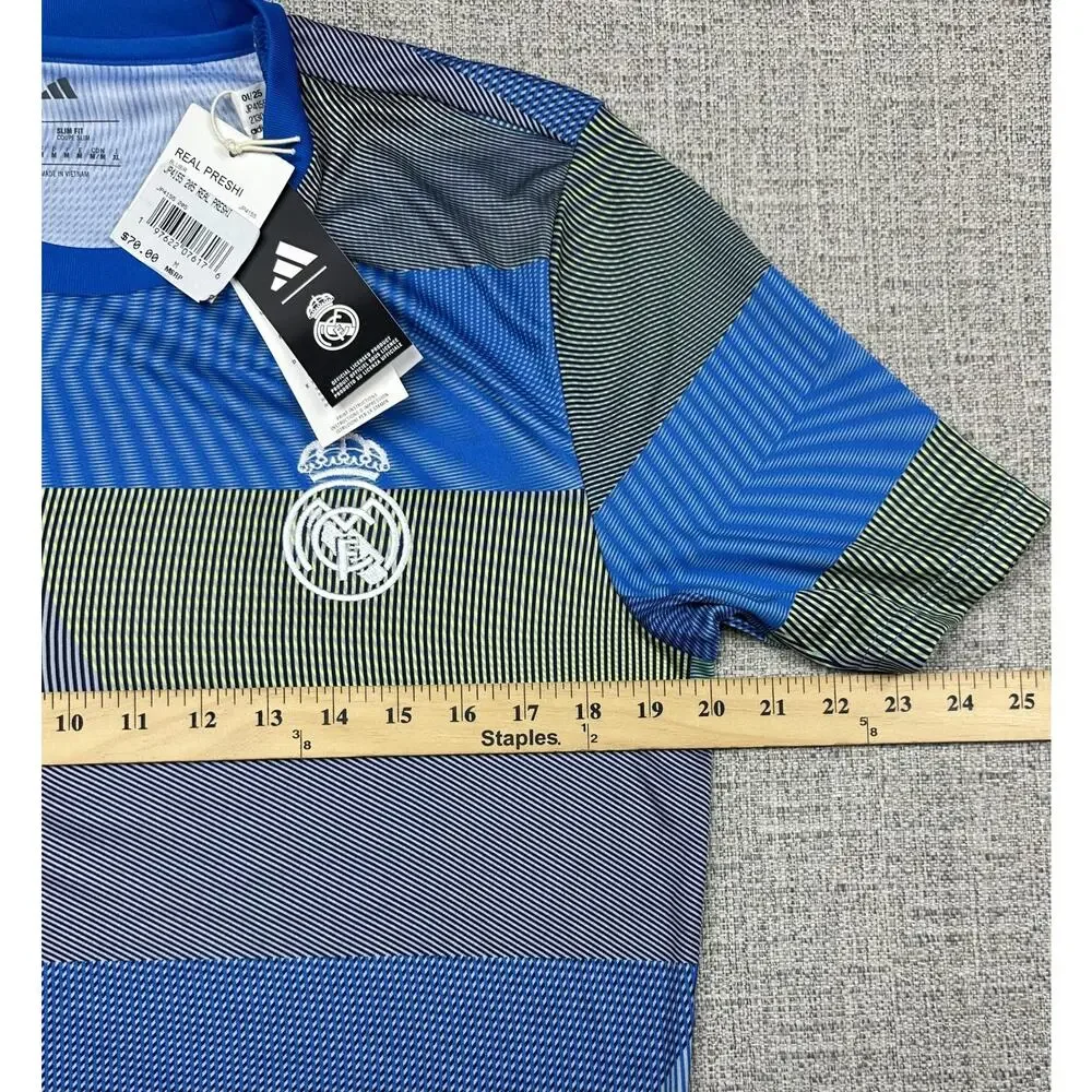 Real Madrid Jersey Mens M Blue Pre-Match Soccer Adidas AEROREADY JP4155 25/26